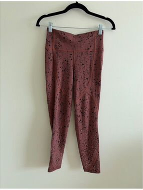 Women's Lululemon Leggings Size 6 Pink Black Speckled